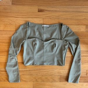 abercrombie cropped long sleeve top